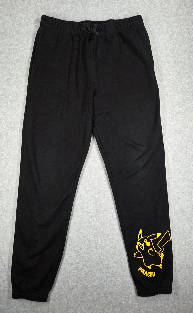 Pokémon Big Kids Youth XL 14-16 Pikachu Graphic Fleece Sweatpants Joggers Black
